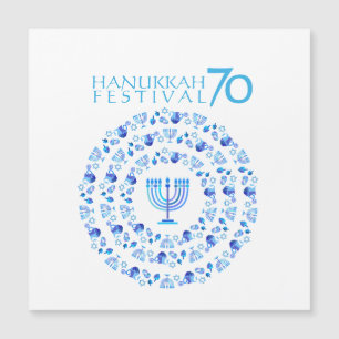 Magnétique Hanoukka Festival Anniversaire 70e carte magnétiqu