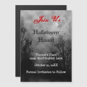 Magnétique Hauned Sky Ravens Custom Halloween Invitation