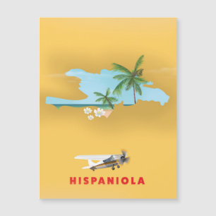 Magnétique Impression illustrée de la carte d'Hispaniola.
