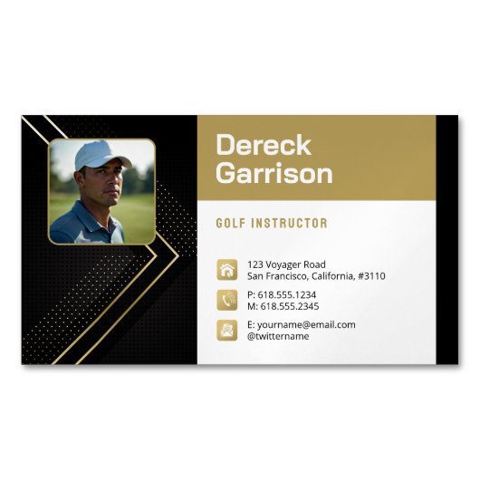 Magnétique Instructeur de golf | Carte de visite professionne (devant)