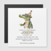 Magnétique Invitation à la fête de l'alligator Fête au bord d (Devant / Derrière)
