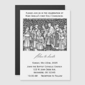 Magnétique Invitation à la première communion - Adoro te Devo (Devant / Derrière)