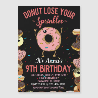 Magnétique Invitation Anniversaire 9 Ans Donut Ne Perds Pas T