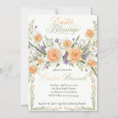 Magnétique Invitation au Brunch élégant de Pâques aux bénédic (Recto)