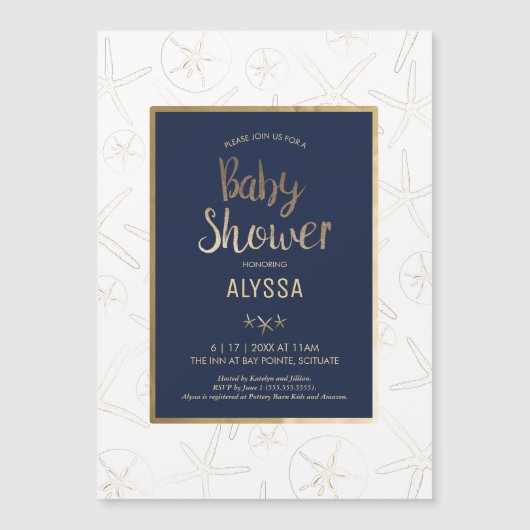Magnétique Invitation baby shower - Plage, Nautique (Devant)