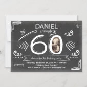 Magnétique Invitation d'anniversaire d'aimant 60e tableau de  (Recto)