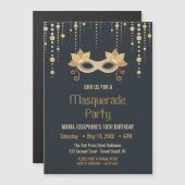 Magnétique Invitation de fête d'anniversaire Masquerade moder (Devant / Derrière)