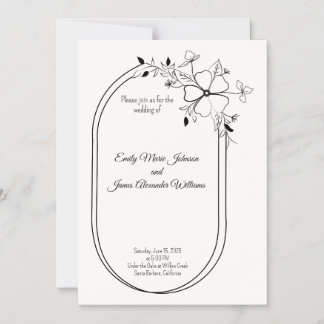 Magnétique Invitation de mariage noir et blanc chic et simple