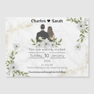 Magnétique Invitation mariage Blooms : Un conte de fées flora