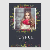 Magnétique Joyeuse verdure | Carte photo de vacances magnétiq (Devant)