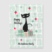 Magnétique Joyeuses vacances, Chat de Noël atomique carte mag (Devant)