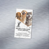 Magnétique Joyeux Chiens assis | Carte de visite Groomer (In Situ)
