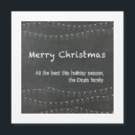 Magnétique Joyeux Noël Chalkboard Design Carte de voeux<br><div class="desc">Votre sentiment et votre signature mettent en valeur cette carte de carré Joyeux Noël en tableau noir.</div>