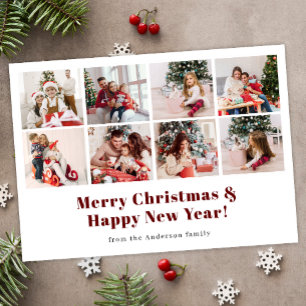 Magnétique Joyeux Noël Photo moderne Carte de jour férié magn