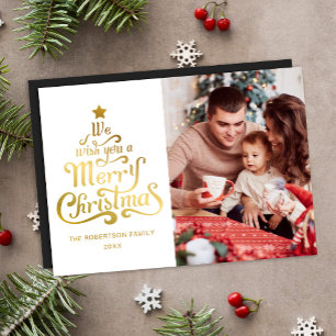 Magnétique Joyeux Noël Photo moderne Carte de jour férié magn