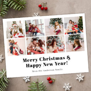 Magnétique Joyeux Noël Photo moderne Carte de jour férié magn