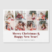 Magnétique Joyeux Noël Photo moderne Carte de jour férié magn (Devant)