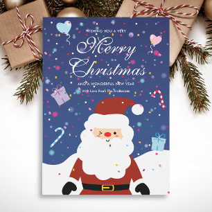 Magnétique Joyeux Noël Snowy mignonne Père Noël Carte de vaca