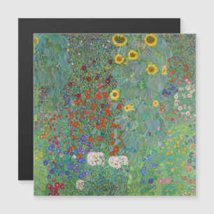 Magnétique Klimt - Jardin de campagne, Fleurs de soleil Carte