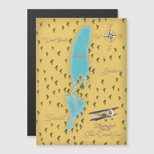 Magnétique La carte ancienne de la mer Morte (Devant / Derrière)