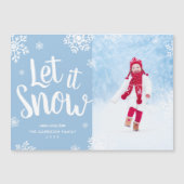 Magnétique Laisser neiger | Carte photo de vacances magnétiqu (Devant)