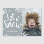 Magnétique Laisser neiger | Carte photo de vacances magnétiqu (Devant)