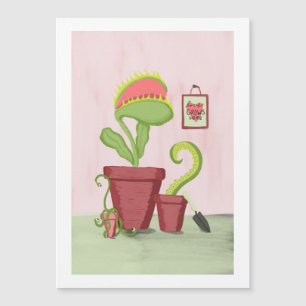 Magnétique L'amour grandit ici : Carte Plante pointillée