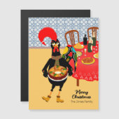 Magnétique Le Rooster portugais adore la carte King Cake (Devant / Derrière)