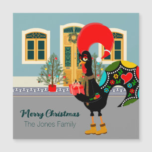 Magnétique Le Rooster portugais avec la carte cadeau de Noël
