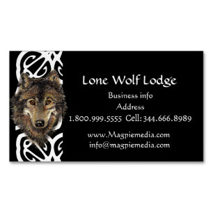Magnétique Lone Wolf Lodge Carte de visite personnalisé