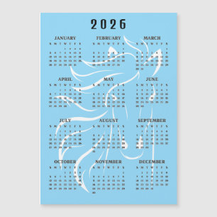 Magnétique Magnifique calendrier 2026 de cheval avec carte ma