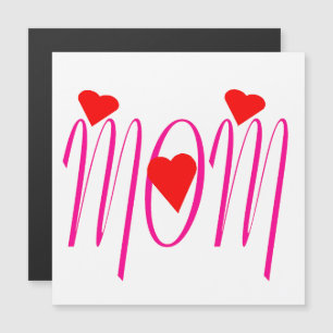 Magnétique Maman avec la carte Red Hearts