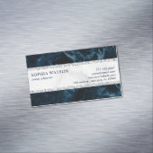 Magnétique Marbre blanc bleu marine Carte de visite magnétiqu (In Situ)