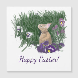 Magnétique Mignonne Bunny Pâques Souhaits de Vacances Carte m