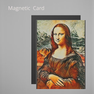 Magnétique Mona Lisa dans les couleurs chaudes carte magnétiq