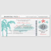 Magnétique Nassau Bahamas Mariage Boarding Pass Invitation (Devant)