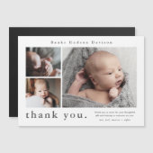 Magnétique Nom moderne Photo Collage Carte de remerciements b (Devant / Derrière)