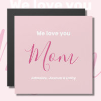 Nous t'aimons Maman Pink Minimalist Carte magnétiq