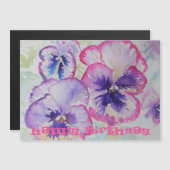 Magnétique Pansies roses parfaites Carte d'anniversaire (Devant / Derrière)