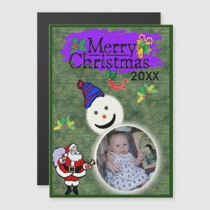 Magnétique Père Noël & Snowman Votre Carte de Noël Magique Ph