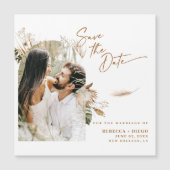 Magnétique Photo Boho moderne Enregistrer la date Carte magné (Devant)