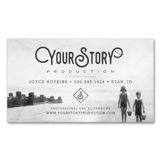 Magnétique Photo d'enfants de cru du CARTE DE VISITE | (devant)