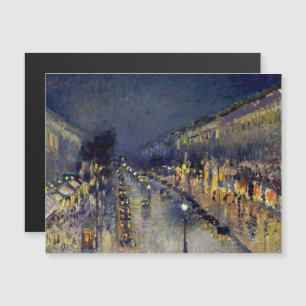 Magnétique Pissarro - Blvd Montmartre la nuit Carte magnétiqu