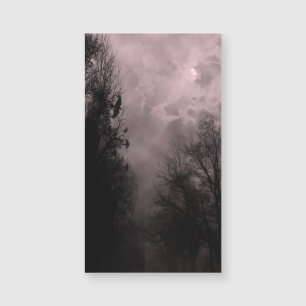 Magnétique Pleine lune Red Haunted Sky et Ravens Carte de vis