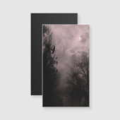 Magnétique Pleine lune Red Haunted Sky et Ravens Carte de vis (Devant / Derrière)