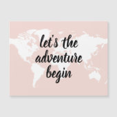 Magnétique Positive rose Commençons l'aventure Carte du Monde (Devant)