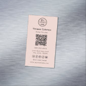 Magnétique Professionnel minimal Qr Code Carte de visite rose (In Situ)