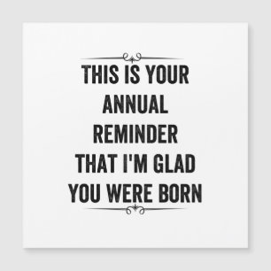 Magnétique Rappel annuel Snarky Carte de remerciements d'anni