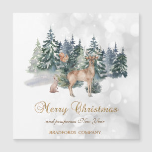 Magnétique Reindeer, Forêt, Bokeh Company Carte de vacances