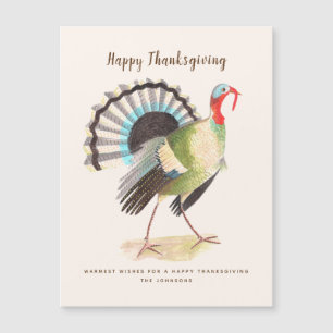 Magnétique Rustic Elegant Turquie carte Bon thanksgiving